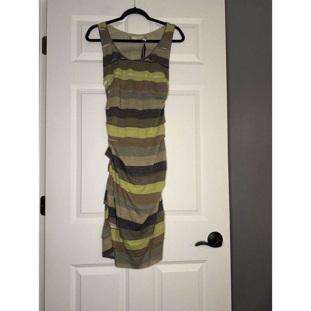 Chelsea And Violet Ruched Bodycon Dress Large Earthy Tones Nwt 98